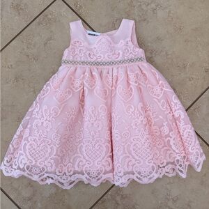 Blueberi Boulevard Pink Lace Formal Dress
